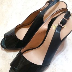 Antonio Melani wedge slingback patent heels